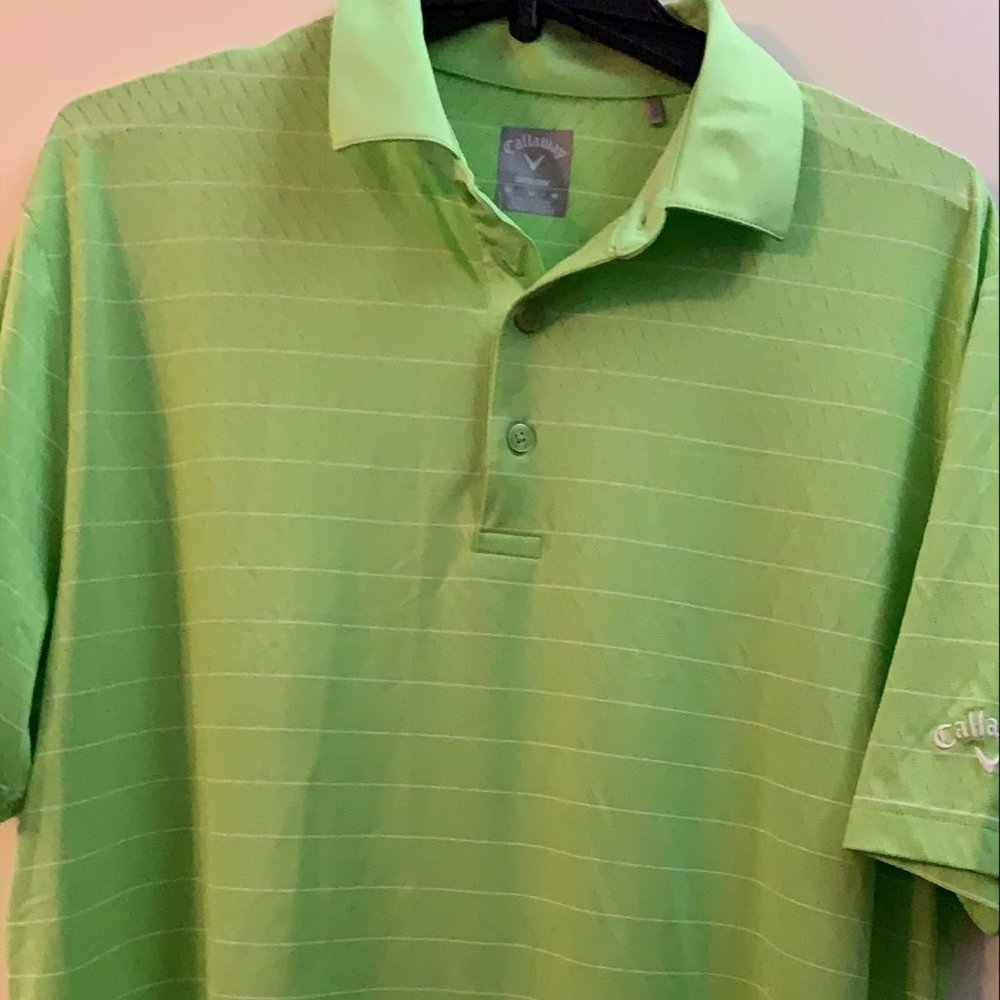 Callaway Med Neon Green Opti Dri Golf Polo Shirt